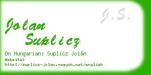 jolan suplicz business card
